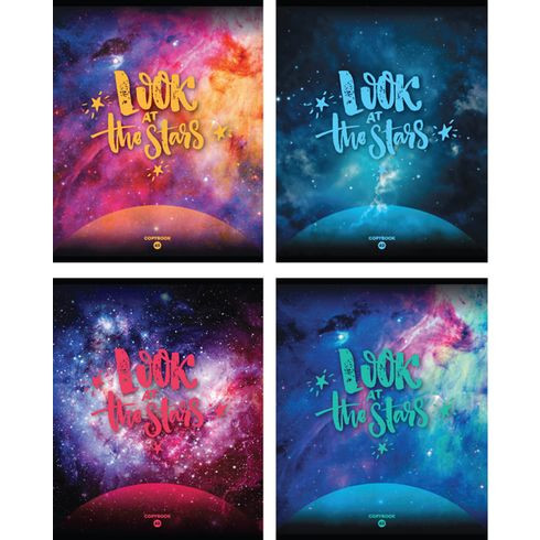 Тетрадь общая А5 скоба 40л. одна линия "Смотри на звёзды" (ассорти) (10/100) Тетрадь общая А5 скоба 40л. одна линия "Смотри на звёзды" (ассорти) (10/100)