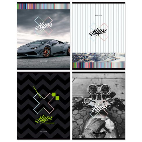 Тетрадь общая А5 скоба 96л. одна линия "На хайпе" выборочный лак (ассорти) ВG (8/32)