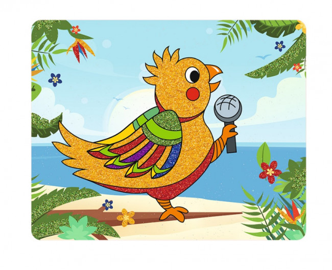 Набор для творчества "Попугай" 20 x 25 см Аппликация блёстками, №07 Hobbius Набор для творчества "Попугай" 20 x 25 см Аппликация блёстками, №07 Hobbius