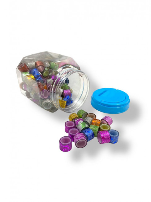 Клейкая лента (скотч) декоративная 12мм*1м с глитером, 80 штук в банке