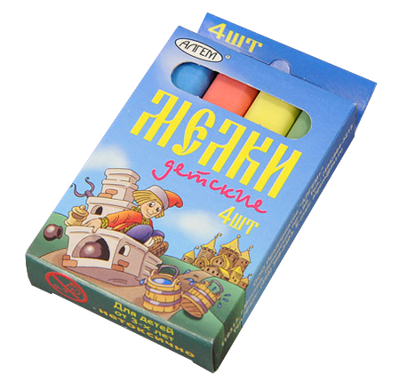 Набор (4шт) цветных  мелков арт. НМЦ-4 Алгем