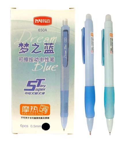 Ручка Шпион "Пиши стирай" DC-261 (черн) 0,5мм, автоматическая, круглый корпус, с грипом, голубая (6/600/2400) Ручка Шпион "Пиши стирай" DC-261 (черн) 0,5мм, автоматическая, круглый корпус, с грипом, голубая (6/600/2400)