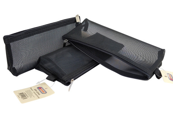 Пенал-косметичка 21,5х3,5х8см из органзы, черный, Asmar (12)