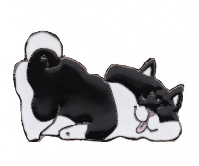 Значки DC-409  "Сиба-ину" металл, цветная эмаль, размер 40*25 мм, черный с белым(1/200) Значки DC-409  "Сиба-ину" металл, цветная эмаль, размер 40*25 мм, черный с белым(1/200)