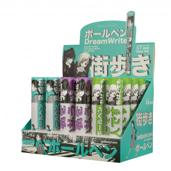 Ручка шариковая 0,7мм синяя "DreamWrite. Manga Anime. City", три вида ассорти, BV/20-0264/17 (24)