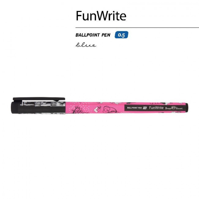 Ручка шариковая 0,5мм синяя "FunWrite. Романтическое путешествие. Париж", BV/20-0212/78 (24)