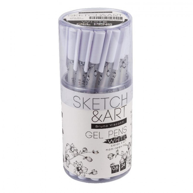 Ручка гелевая 0,8мм белая "Sketch&Art. UniWrite.White", для скетчинга, BV/20-0312/03 (24) Ручка гелевая 0,8мм белая "Sketch&Art. UniWrite.White", для скетчинга, BV/20-0312/03 (24)
