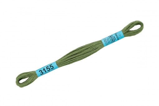 Нитки для вышивания "Gamma"    мулине  ( 3071-3172 )  100% хлопок     8 м №3155 бл.хаки