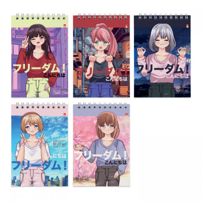 Блокнот А6 40л клетка "Anime. Freedom", 5 видов ассорти, BV/3-40-727 (50)