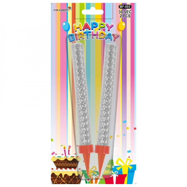 Свечи Фонтан настольный 10 см время горения 30сек., 2шт. в наборе, Микрос