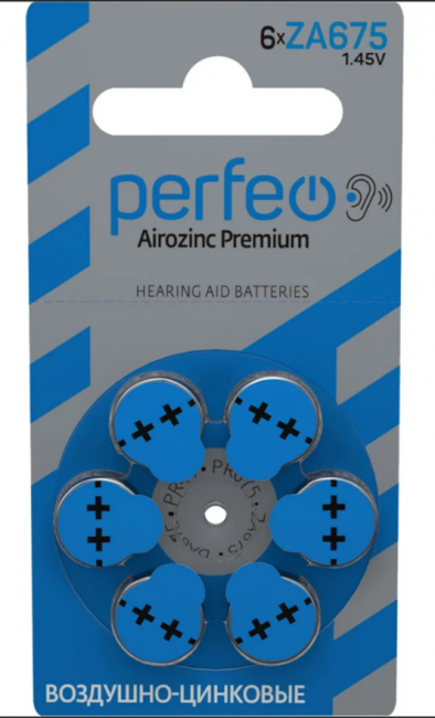 Батарейка ZA675/6BL Airozinc Premium Perfeo (6) Батарейка ZA675/6BL Airozinc Premium Perfeo (6)