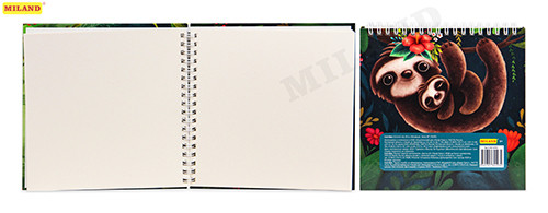 Скетчбук "Ленивец" (100г, 165*165, гл лам, 7бц, 40л, гребень сверху) С40-4493