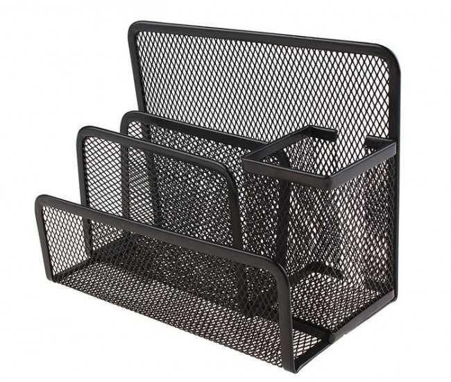 Подставка для канц.пренадлежностей, 4 отд., металлическая, черная WENZER OFFiCE /901-1 Подставка для канц.пренадлежностей, 4 отд., металлическая, черная WENZER OFFiCE /901-1