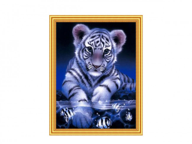 Картина 2 в 1: алмазная мозаика и раскрашивание по номерам 30х40 см ТИГРЕНОК, 1 дизайн, картонная упаковка Картина 2 в 1: алмазная мозаика и раскрашивание по номерам 30х40 см ТИГРЕНОК, 1 дизайн, картонная упаковка