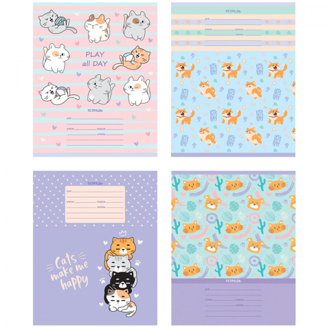 Тетрадь 12л., косая линия BG "Давай играть", блестки, (16/160) BG