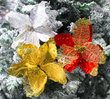 ДЕКОРАТИВНЫЙ ЦВЕТОК, DARLENS «ЦВЕТОК ДЛЯ ЕЛКИ», 19Х21 СМ, АССОРТИ, DL-DRL03101