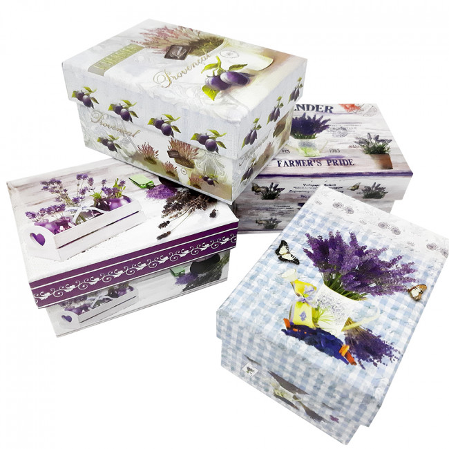 Коробка подарочная ПРЯМОУГОЛЬНИК "Лаванда" S114-SY114