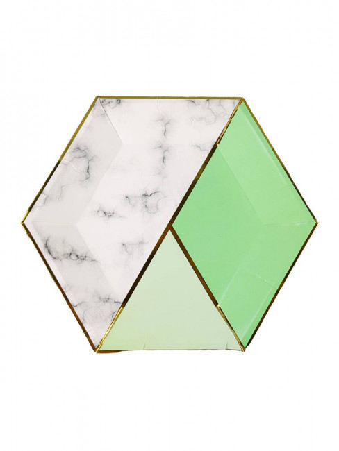 Одноразовые бумажные тарелки «Бирюзовый мрамор» 6 шт, 23см. MILAND/ФЛ-2784 Одноразовые бумажные тарелки «Бирюзовый мрамор» 6 шт, 23см. MILAND/ФЛ-2784