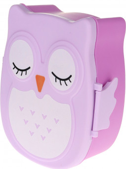 Ланч-бокс 800мл "Совушка", с двумя отделениями и прибор, фиолетовый, MILAND/ЛБ-8901