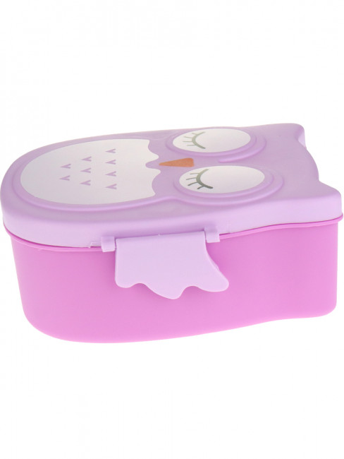 Ланч-бокс 800мл "Совушка", с двумя отделениями и прибор, фиолетовый, MILAND/ЛБ-8901