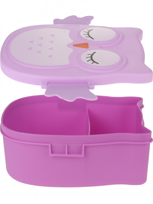 Ланч-бокс 800мл "Совушка", с двумя отделениями и прибор, фиолетовый, MILAND/ЛБ-8901