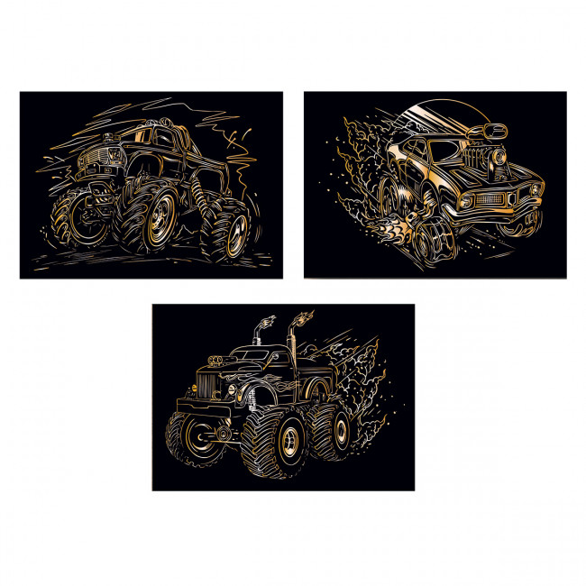 Набор гравюр 10 x 15см "Гонки" (золото), 3 шт, Hobbius/GHPM-01 Набор гравюр 10 x 15см "Гонки" (золото), 3 шт, Hobbius/GHPM-01