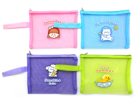 Папка на молнии А-5 CP-156 "Милашки" 22.5х17.5см, сетка, с рисунком в ассортименте (12/1800)