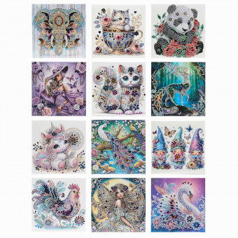 Алмазная мозаика 20*20см МИКС на подрамнике арт.1090