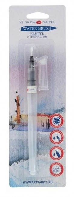 Кисть круглая, №1, резервуар для воды, 5мм, пластик Невская палитра 1571031204