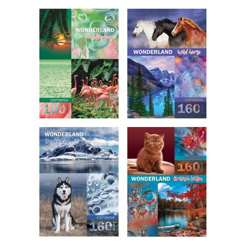 Тетрадь для записей со сменным блоком А4 160л. клетка "Краски природы" ламинация матовая выборочный лак (ассорти) индивидуальная упаковка BG