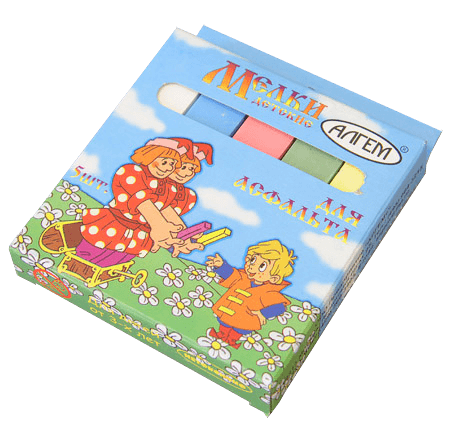 Набор (5 шт) цветных мелков для асфальта арт. НМЦА-5 Алгем (60)