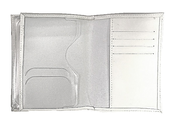 Обложка на автодокументы+паспорт  WENZER OFFiCE из натуральной кожи "спилок", с отделом для визиток, белый