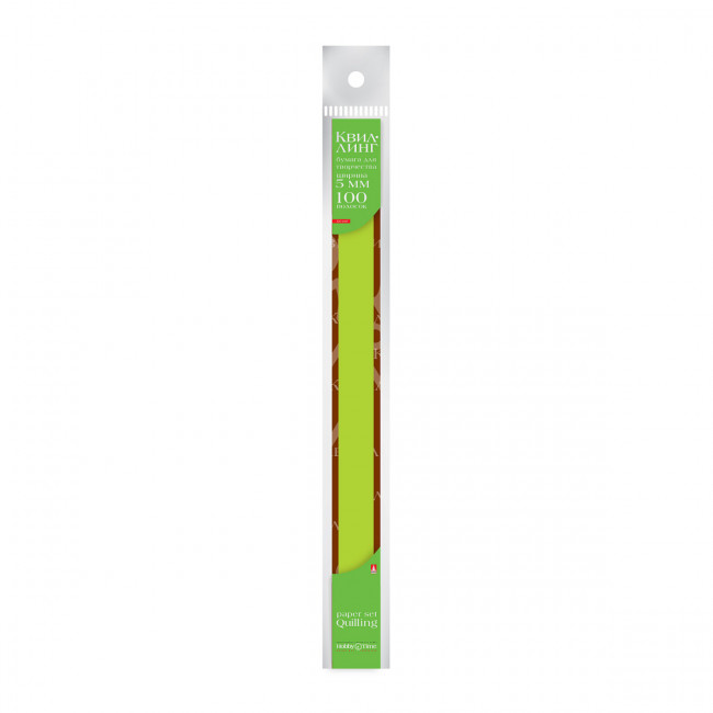 Бумага для квиллинга 5мм, 120г/м2, 100 полос, зеленая, BV/2-080/03