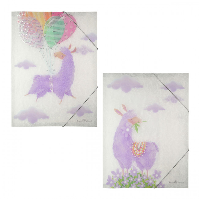 Папка А4 400мкр на резинке "Лавандовые ламы", BV/14-033/02 (12)