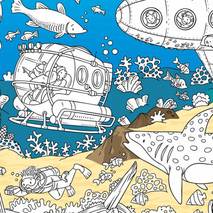 Большая раскраска "В океане" 101х69см, Геодом