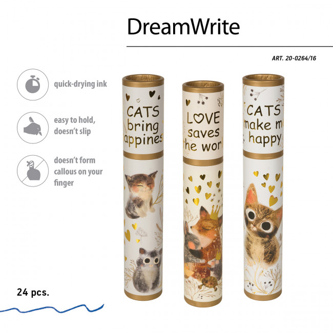 Ручка шариковая 0,7мм синяя "DreamWrite. Сказочный день", три вида ассорти, BV/20-0264/16 (24) Ручка шариковая 0,7мм синяя "DreamWrite. Сказочный день", три вида ассорти, BV/20-0264/16 (24)