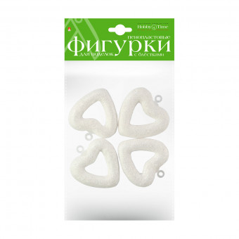 Пенопластовые фигурки 50мм "Сердца с глитером", 4шт, BV/2-803/03