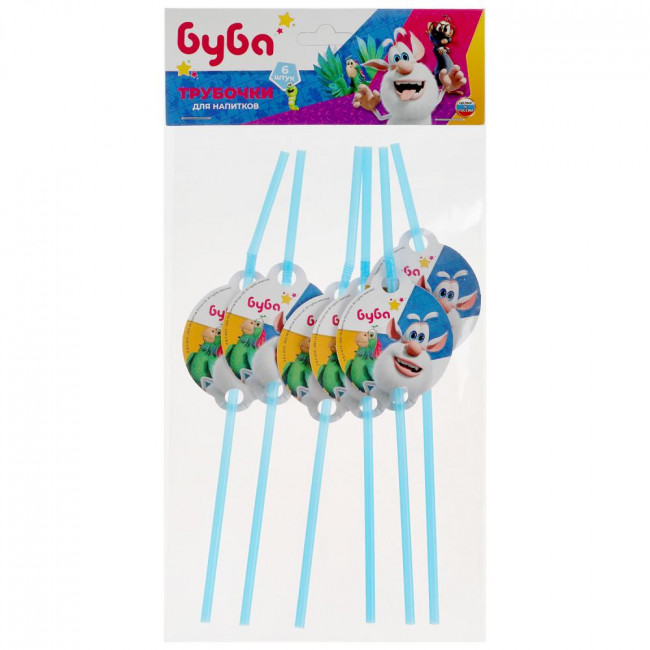 Трубочки для напитков «Буба» набор из 6шт. Умка