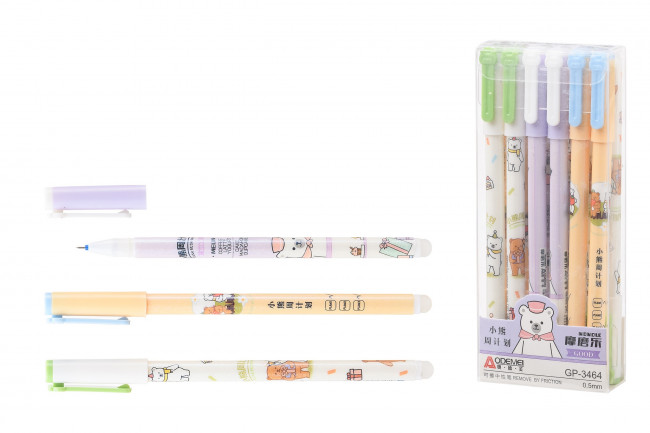 Ручка со стираемыми чернилами гелевая: "МЕДВЕЖАТА"; цветной корпус с рисунком /ассорти/; толщина пишущего наконечника 0,5 mm, цвет чернил синий. Ручка со стираемыми чернилами гелевая: "МЕДВЕЖАТА"; цветной корпус с рисунком /ассорти/; толщина пишущего наконечника 0,5 mm, цвет чернил синий.