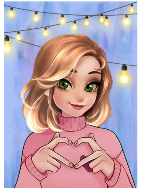 Алмазная мозаика 30*40 "С любовью", частичная выкладка, MOD009