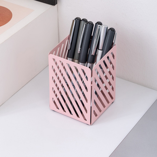 Стакан металлический для канцелярских принадлежностей 8х10см, пастельные цвета, ассорти, квадратный / MQ2501Square