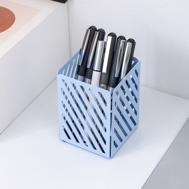 Стакан металлический для канцелярских принадлежностей 8х10см, пастельные цвета, ассорти, квадратный / MQ2501Square