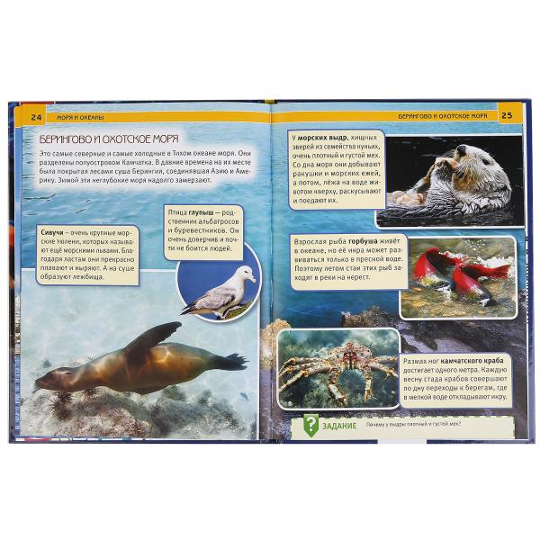Энциклопедия с развивающими заданиями "Моря и океаны". Формат - 197х255мм, Умка