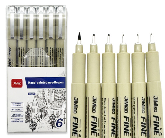 Линеры 6 шт. DK-106 черные (0.05, 0.1, 0.3, 0.6, 0.8, кисть) серый круглый корпус, с клипом, уп ПВХ №6571 (1/27/243) Линеры 6 шт. DK-106 черные (0.05, 0.1, 0.3, 0.6, 0.8, кисть) серый круглый корпус, с клипом, уп ПВХ №6571 (1/27/243)