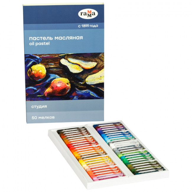 Пастель масляная Гамма "Студия", 50 цветов, картон. упак. Пастель масляная Гамма "Студия", 50 цветов, картон. упак.