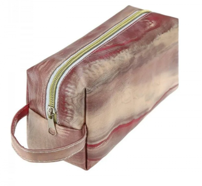 Пенал 190х95мм на молнии "Розовый мрамор", Profit/ПН-2718