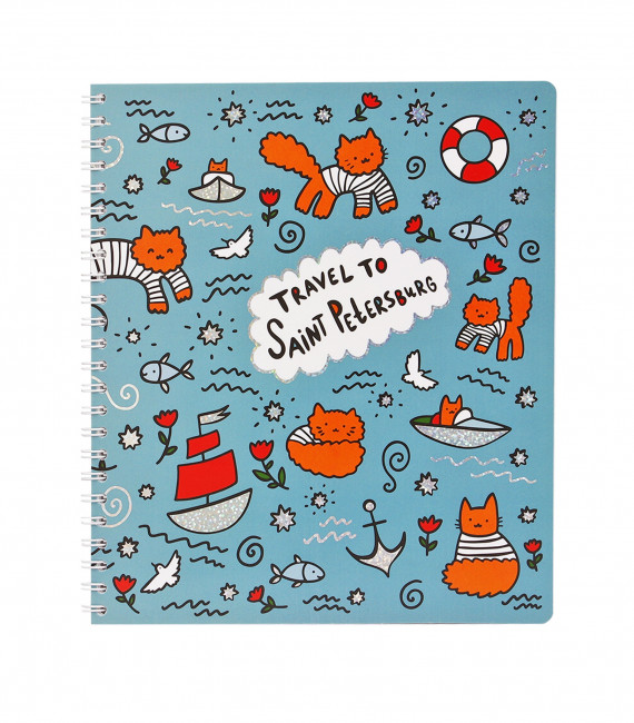 Тетрадь 170х203мм 80л клетка "Питерские коты,", на гребне, Полином/3430 (20) Тетрадь 170х203мм 80л клетка "Питерские коты,", на гребне, Полином/3430 (20)
