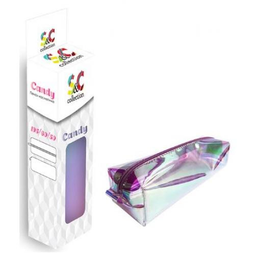 Пенал-косметичка односекционный на молнии МАЛЫЙ, Candy в коробке 195/60/50 (20) (К-521, ПЕРЕЛИВАЮЩИЙСЯ), К-521К
