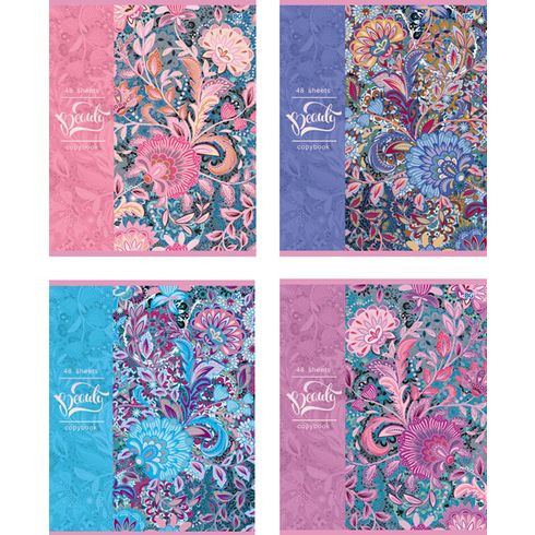 Тетрадь общая А5 скоба 48л. клетка "Beauty" (ассорти)(10/80)