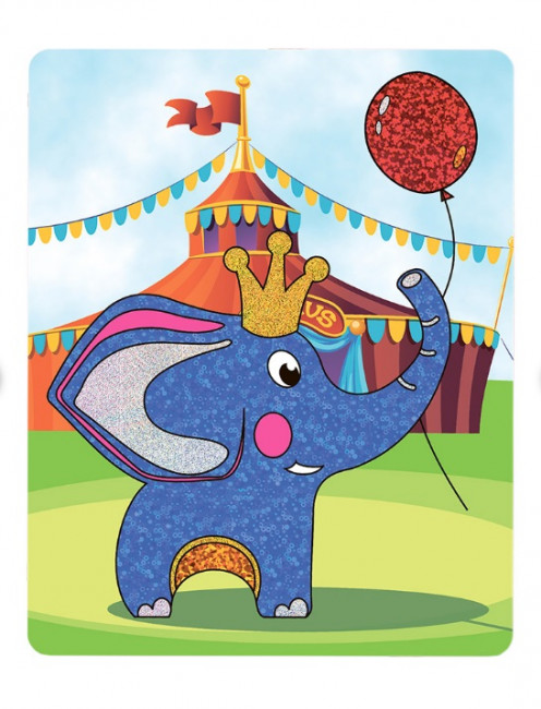 Набор для творчества "Слон" 20 x 25 см Аппликация фольгой, №04 Hobbius